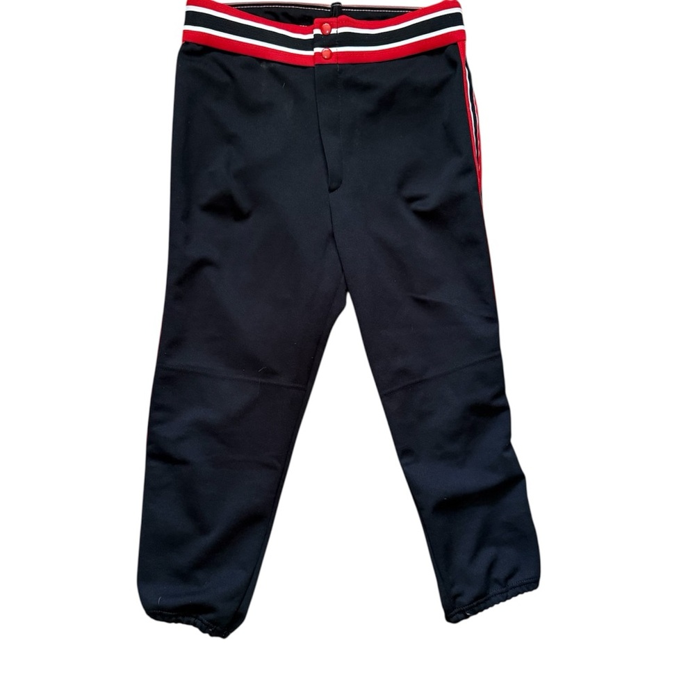 Black and red baseball pants